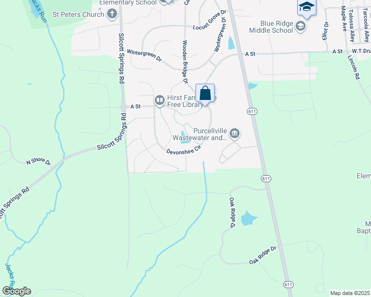 map of restaurants, bars, coffee shops, grocery stores, and more near 901 Devonshire Circle in Purcellville