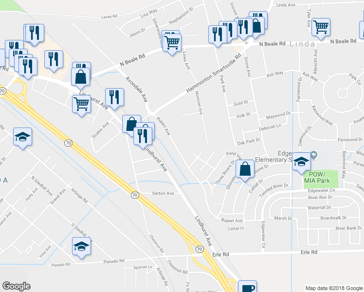 map of restaurants, bars, coffee shops, grocery stores, and more near 5811 Rupert Avenue in Marysville