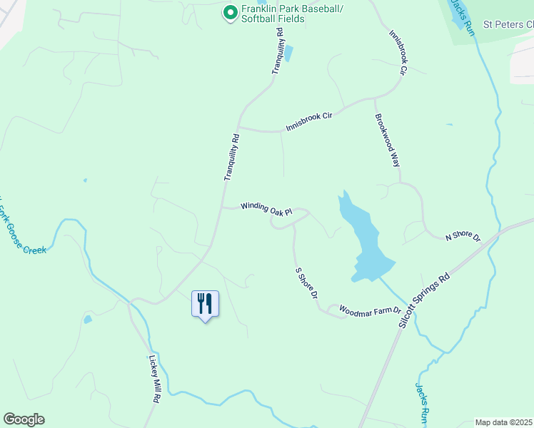 map of restaurants, bars, coffee shops, grocery stores, and more near 36483 Winding Oak Place in Purcellville