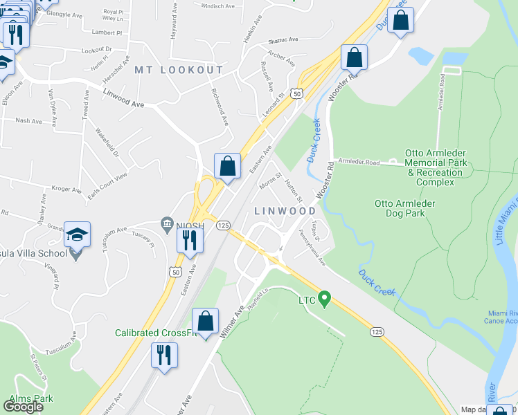 map of restaurants, bars, coffee shops, grocery stores, and more near 4803 Morse Street in Cincinnati