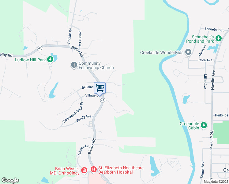 map of restaurants, bars, coffee shops, grocery stores, and more near 951 Primrose Drive in Lawrenceburg