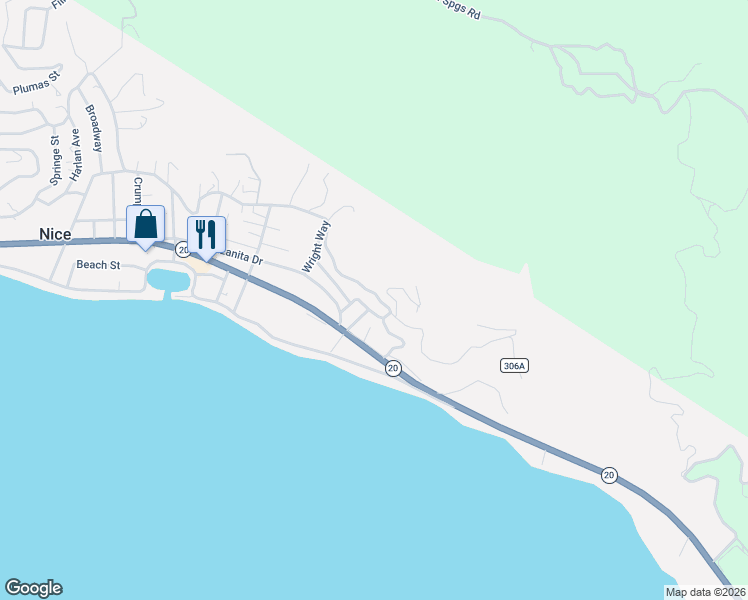 map of restaurants, bars, coffee shops, grocery stores, and more near 4160 Lakeview Drive in Nice