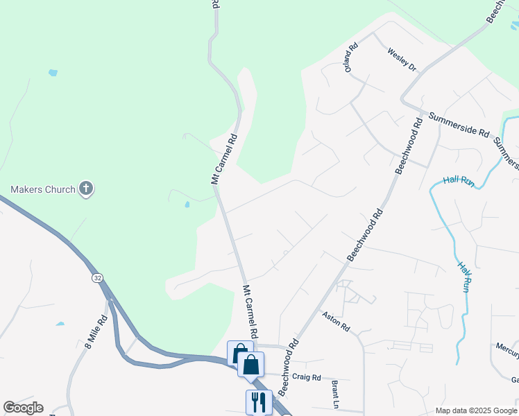 map of restaurants, bars, coffee shops, grocery stores, and more near 8664 Apple Blossom Lane in Cincinnati