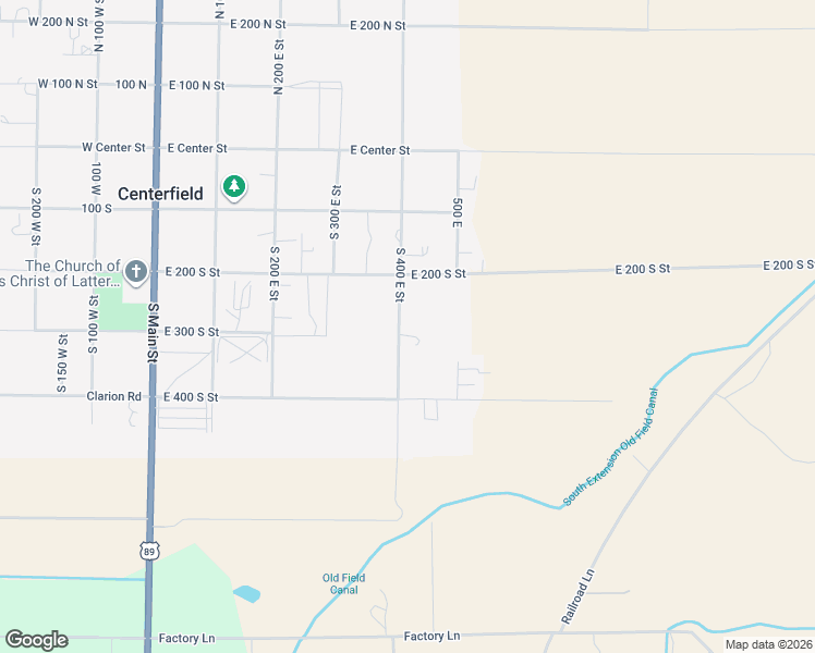 map of restaurants, bars, coffee shops, grocery stores, and more near 285 South 400 East Street in Centerfield