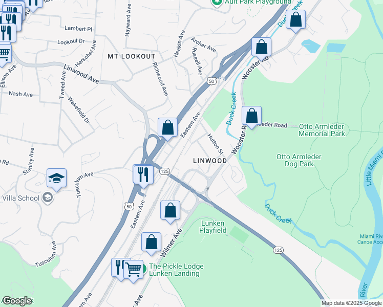 map of restaurants, bars, coffee shops, grocery stores, and more near 4803 Morse St in Cincinnati