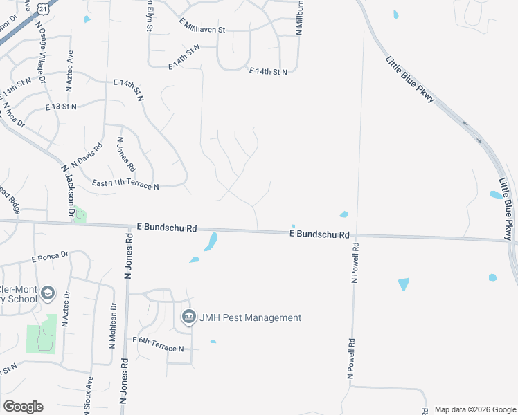 map of restaurants, bars, coffee shops, grocery stores, and more near 1031 North Old Mill Road in Independence