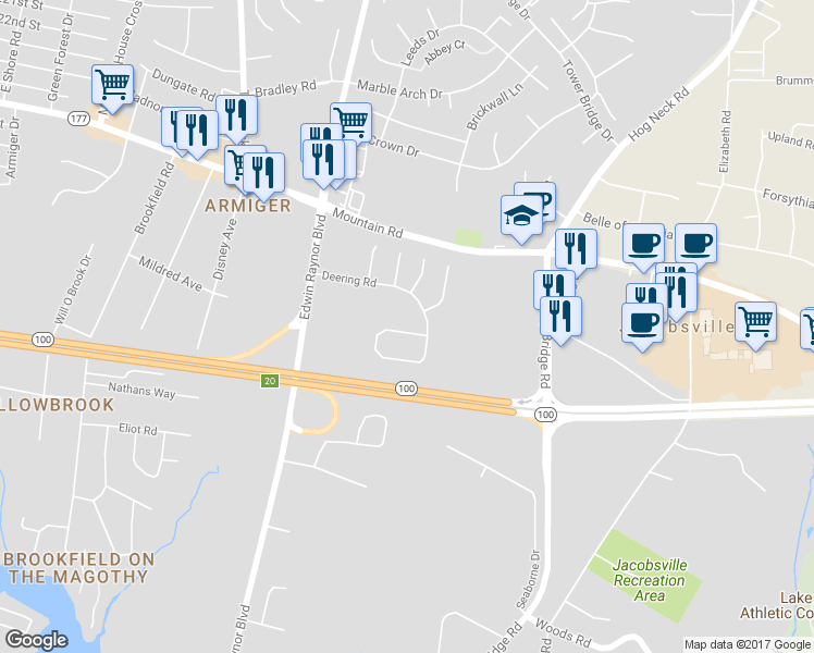map of restaurants, bars, coffee shops, grocery stores, and more near 665 Willowby Run in Pasadena