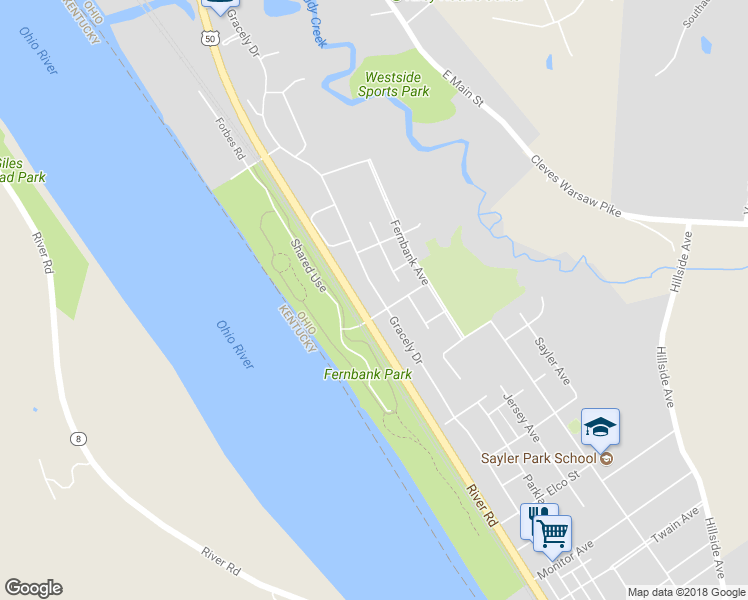 map of restaurants, bars, coffee shops, grocery stores, and more near 7109 Gracely Drive in Cincinnati