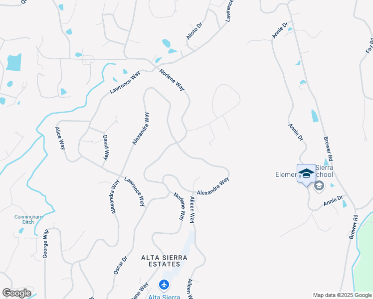 map of restaurants, bars, coffee shops, grocery stores, and more near 18048 Alexandra Way in Grass Valley