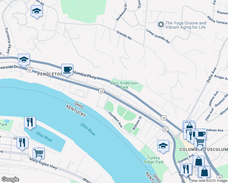 map of restaurants, bars, coffee shops, grocery stores, and more near 2969 Walworth Avenue in Cincinnati