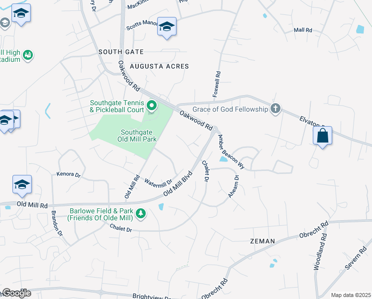 map of restaurants, bars, coffee shops, grocery stores, and more near 266 Nathan Way in Millersville