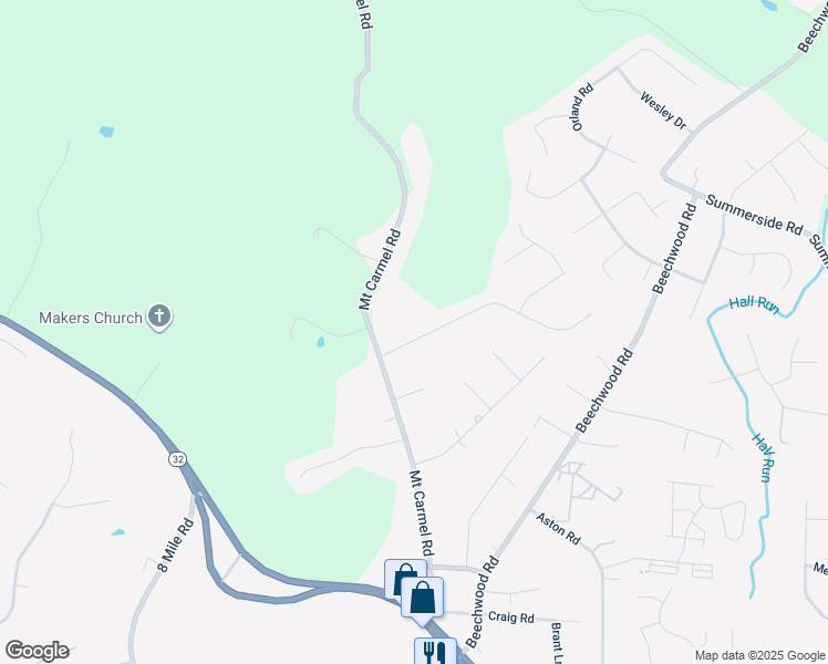 map of restaurants, bars, coffee shops, grocery stores, and more near 8664 Apple Blossom Lane in Cincinnati