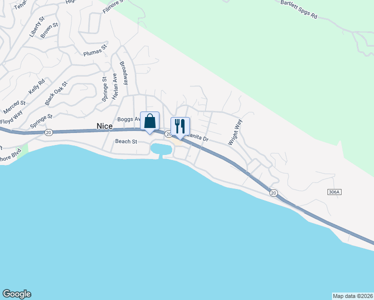 map of restaurants, bars, coffee shops, grocery stores, and more near 6599 Benton Avenue in Nice