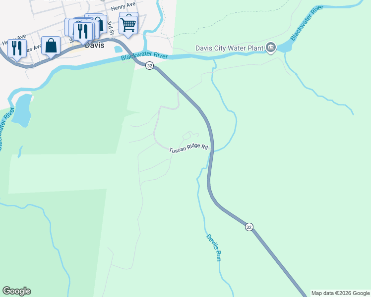 map of restaurants, bars, coffee shops, grocery stores, and more near Tuscan Ridge Road in Davis