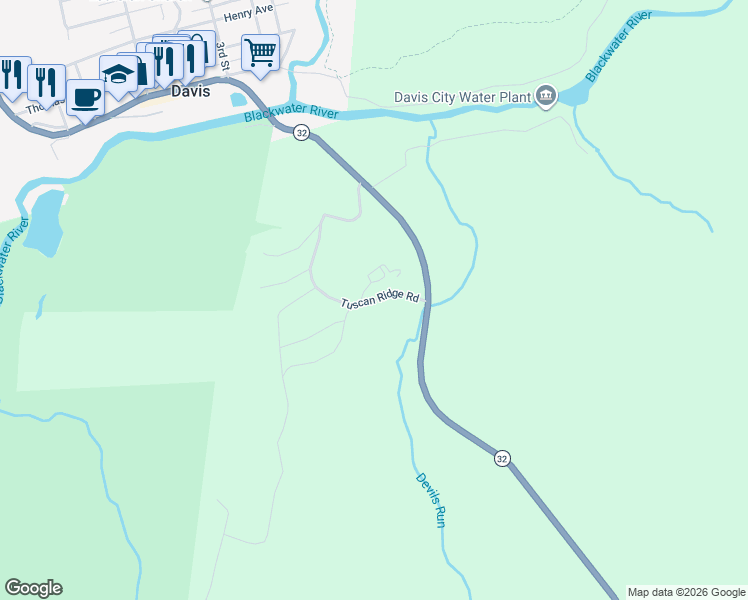 map of restaurants, bars, coffee shops, grocery stores, and more near Tuscan Ridge Road in Davis