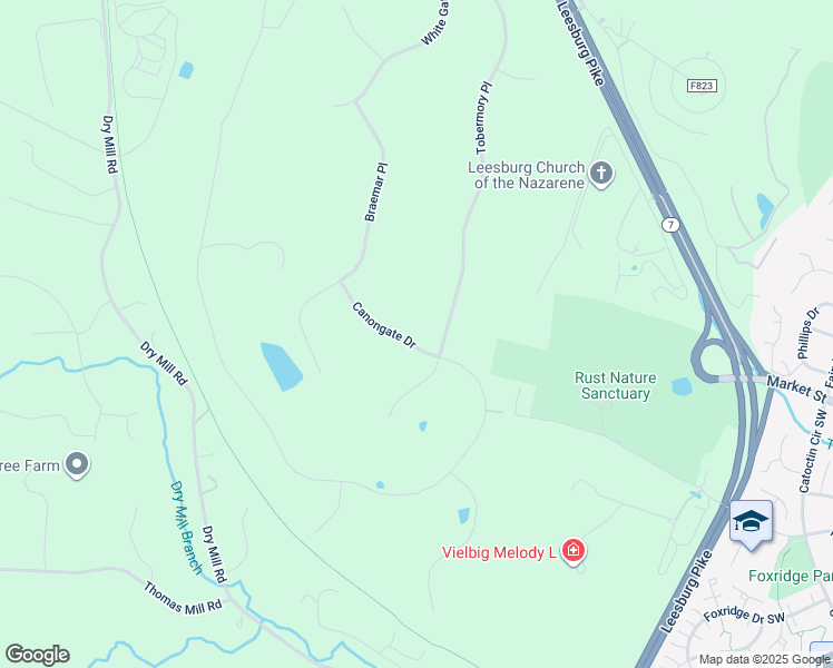 map of restaurants, bars, coffee shops, grocery stores, and more near 40656 Canongate Drive in Leesburg
