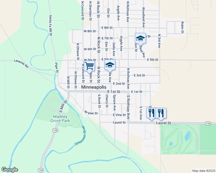 map of restaurants, bars, coffee shops, grocery stores, and more near 313 East 1st Street in Minneapolis