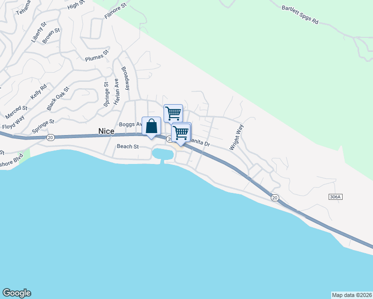 map of restaurants, bars, coffee shops, grocery stores, and more near 6599 Benton Avenue in Nice