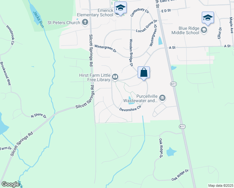 map of restaurants, bars, coffee shops, grocery stores, and more near 821 Candleridge Court in Purcellville