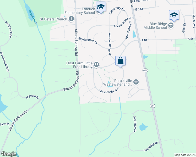 map of restaurants, bars, coffee shops, grocery stores, and more near 821 Candleridge Court in Purcellville