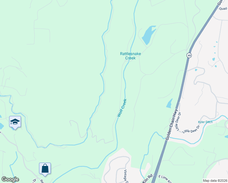 map of restaurants, bars, coffee shops, grocery stores, and more near 17240 Scopar Road in Grass Valley