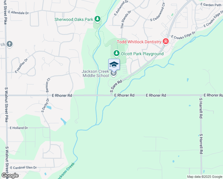 map of restaurants, bars, coffee shops, grocery stores, and more near 3980 South Sare Road in Bloomington