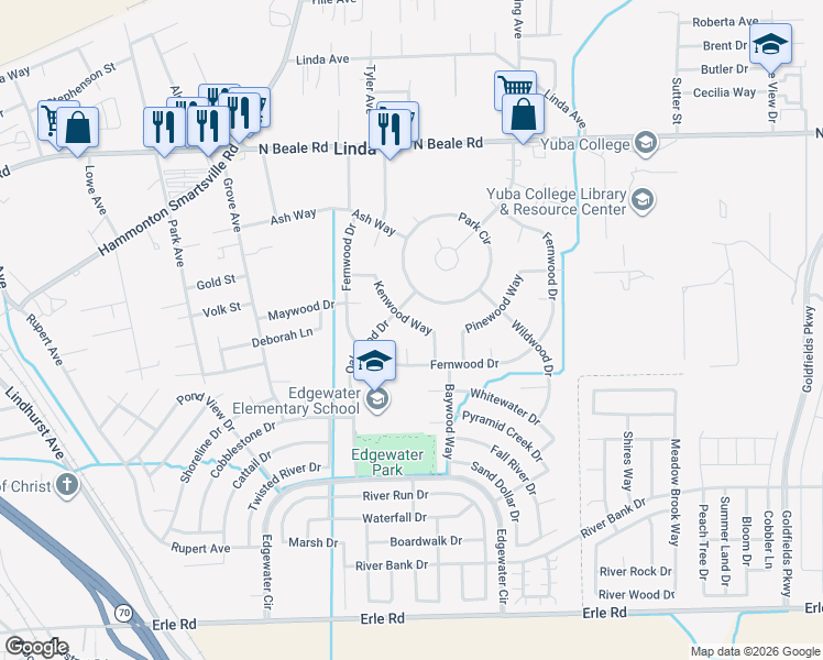 map of restaurants, bars, coffee shops, grocery stores, and more near 1848 Kenwood Way in Marysville