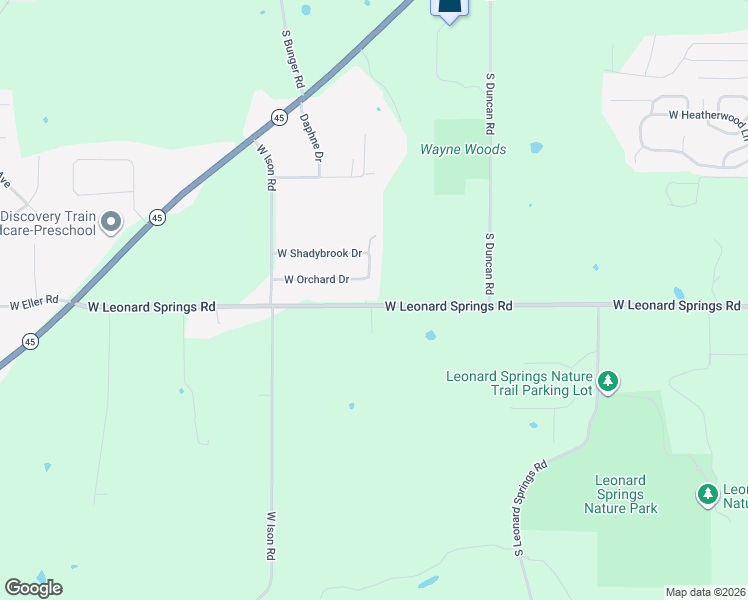 map of restaurants, bars, coffee shops, grocery stores, and more near 5321 West Orchard Drive in Bloomington