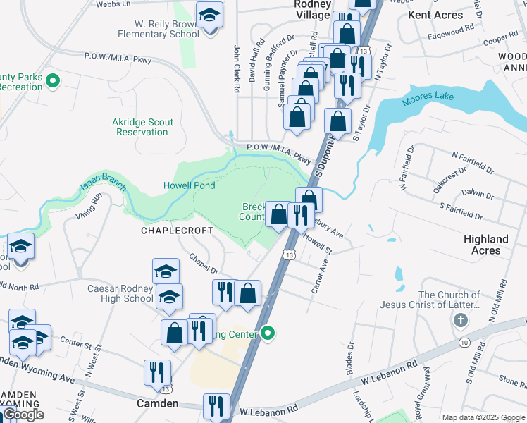 map of restaurants, bars, coffee shops, grocery stores, and more near 80 Old Camden Road in Camden