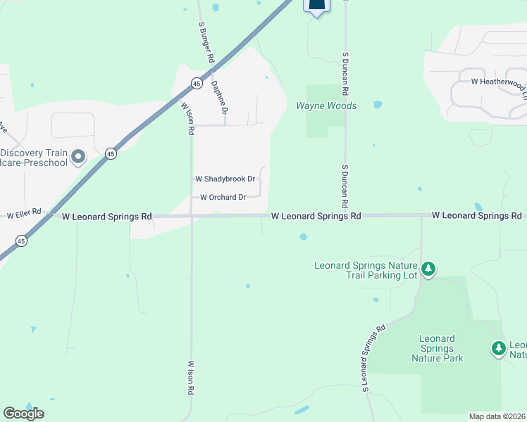 map of restaurants, bars, coffee shops, grocery stores, and more near 5321 West Orchard Drive in Bloomington