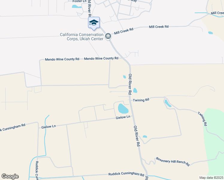 map of restaurants, bars, coffee shops, grocery stores, and more near 2866 Broggie Lane in Ukiah