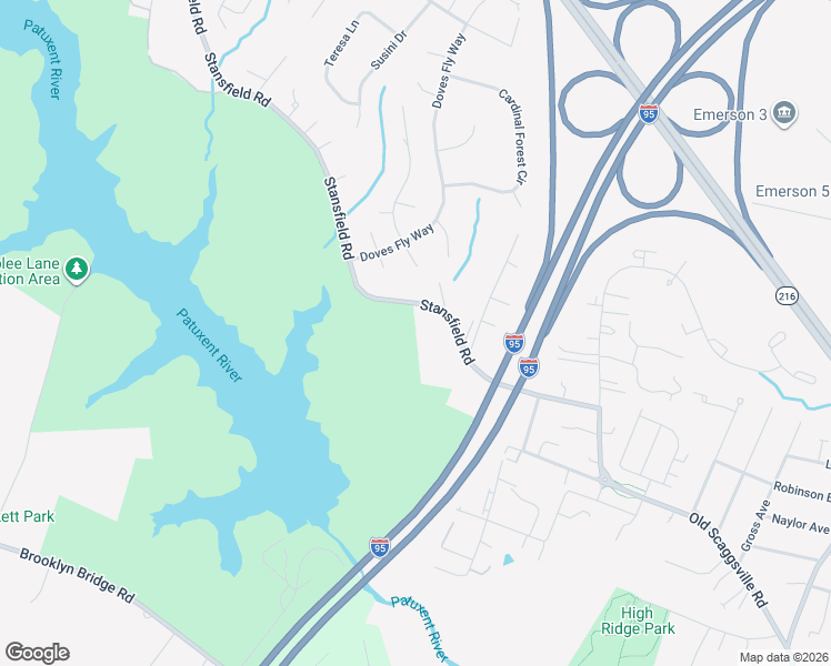 map of restaurants, bars, coffee shops, grocery stores, and more near 10311 Stansfield Road in Laurel