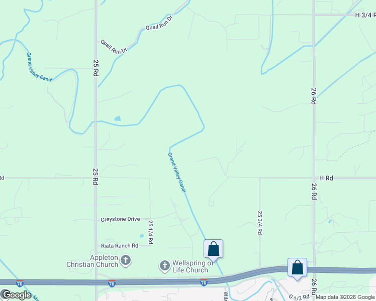 map of restaurants, bars, coffee shops, grocery stores, and more near 2545 Canaan Way in Grand Junction