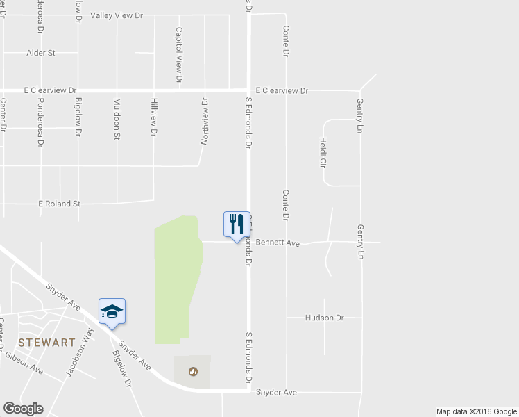 map of restaurants, bars, coffee shops, grocery stores, and more near 4929 South Edmonds Drive in Carson City