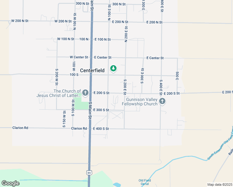 map of restaurants, bars, coffee shops, grocery stores, and more near 150 East 200 South Street in Centerfield