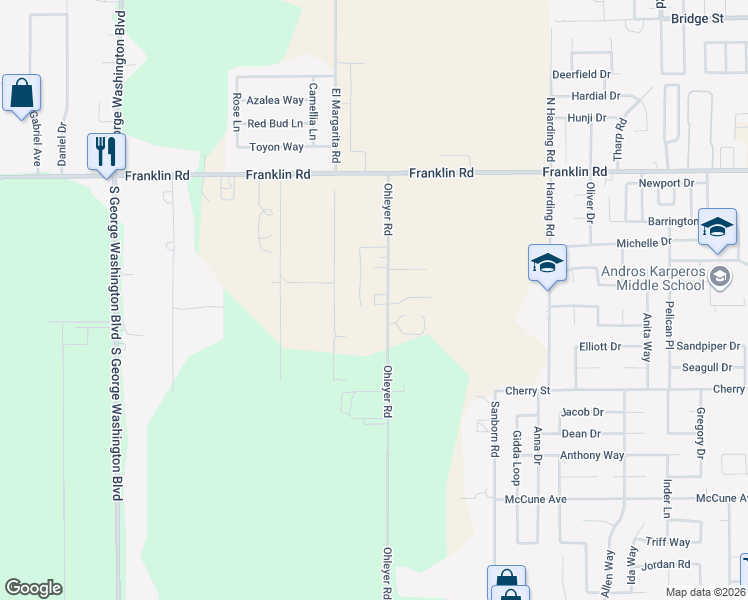 map of restaurants, bars, coffee shops, grocery stores, and more near 331 Ohleyer Road in Yuba City