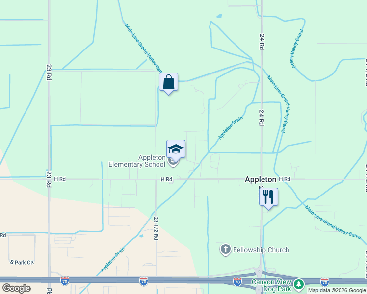map of restaurants, bars, coffee shops, grocery stores, and more near 817 Red Apple Rd in Grand Junction
