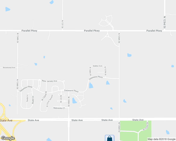map of restaurants, bars, coffee shops, grocery stores, and more near 1632 North 128th Street in Kansas City