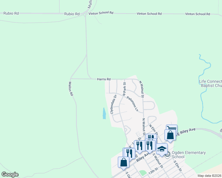 map of restaurants, bars, coffee shops, grocery stores, and more near 502 Clydesdale Drive in Ogden