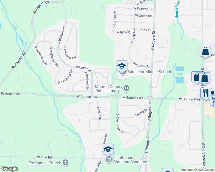 map of restaurants, bars, coffee shops, grocery stores, and more near 3920 South Cramer Circle in Bloomington