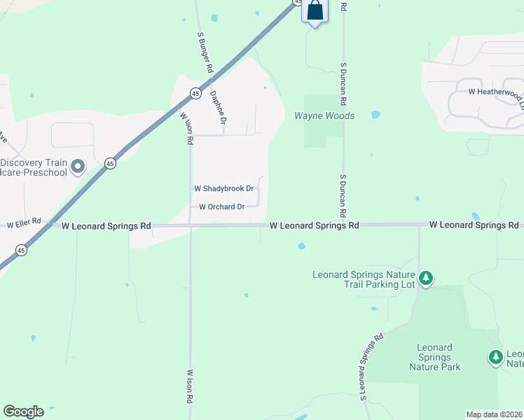 map of restaurants, bars, coffee shops, grocery stores, and more near 5321 West Orchard Drive in Bloomington