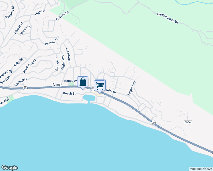 map of restaurants, bars, coffee shops, grocery stores, and more near 3778 Manzanita Drive in Nice