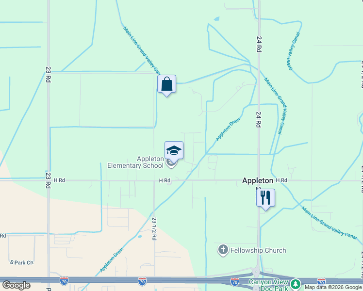 map of restaurants, bars, coffee shops, grocery stores, and more near 817 Red Apple Road in Grand Junction