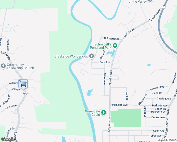 map of restaurants, bars, coffee shops, grocery stores, and more near 395 Beckett Landing in Lawrenceburg