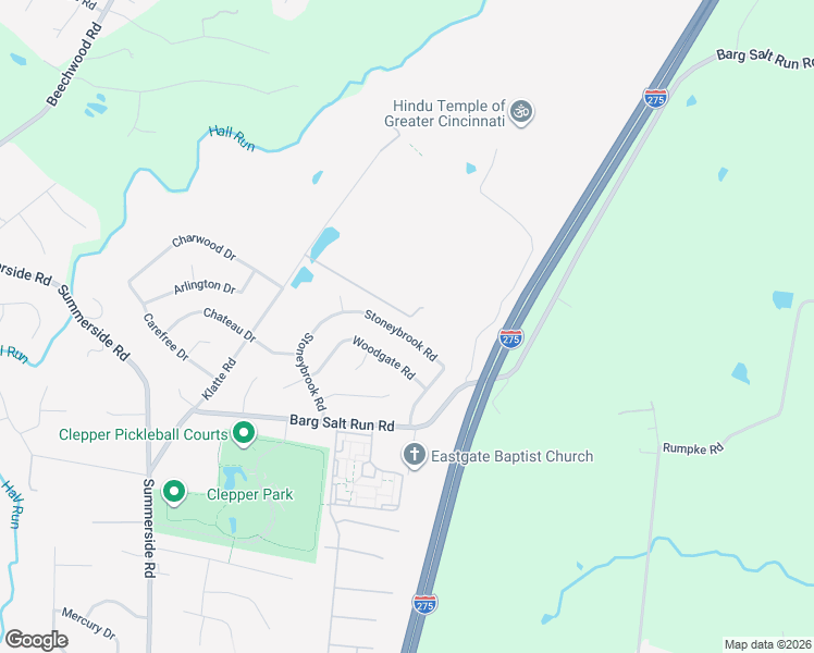 map of restaurants, bars, coffee shops, grocery stores, and more near 4824 Stoneybrook Road in Cincinnati
