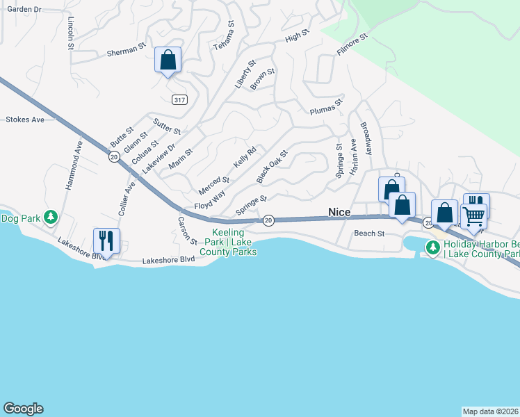 map of restaurants, bars, coffee shops, grocery stores, and more near 3131 Springe Street in Nice