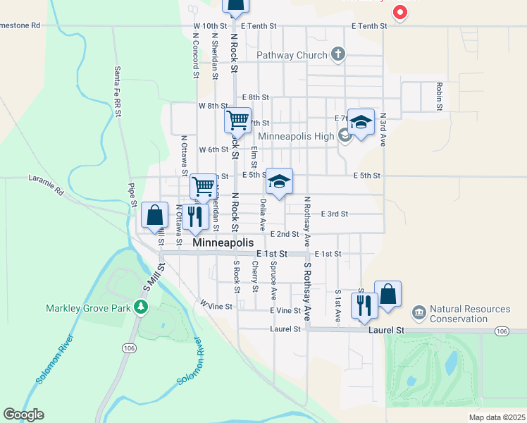 map of restaurants, bars, coffee shops, grocery stores, and more near 312 Delia Avenue in Minneapolis