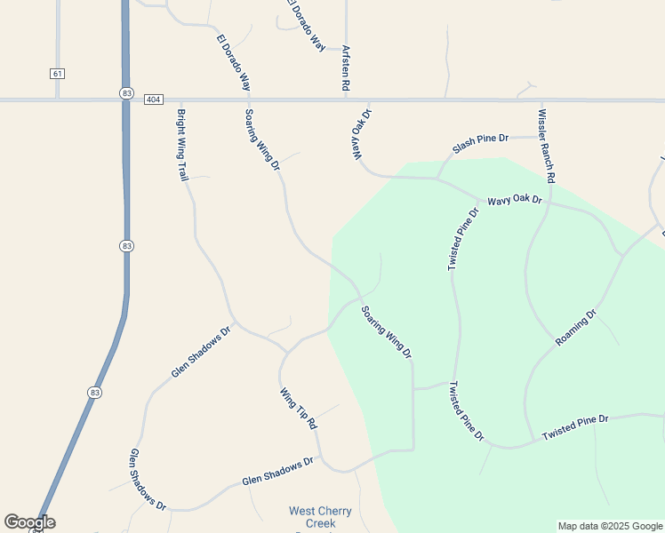 map of restaurants, bars, coffee shops, grocery stores, and more near 19710 Soaring Wing Drive in Colorado Springs
