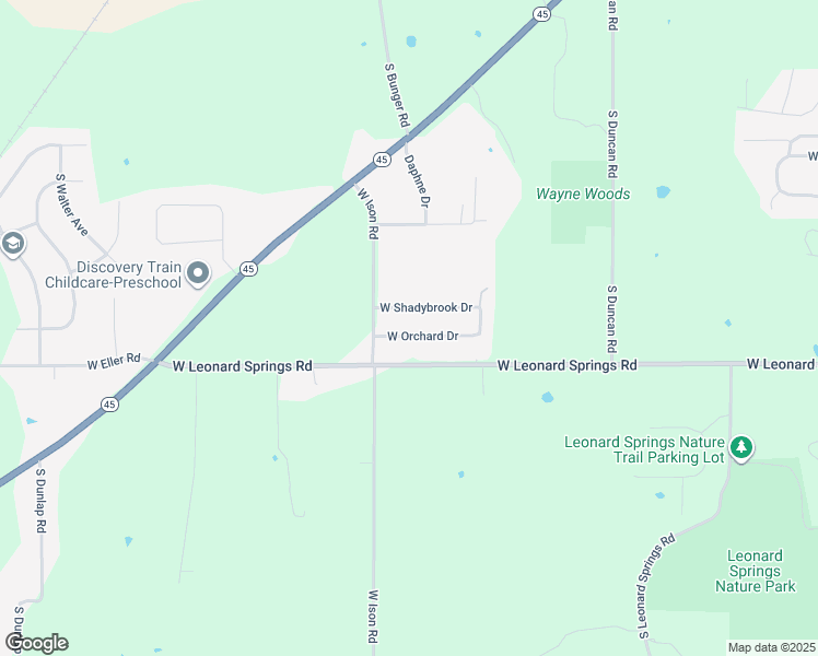 map of restaurants, bars, coffee shops, grocery stores, and more near 5490 West Orchard Drive in Bloomington