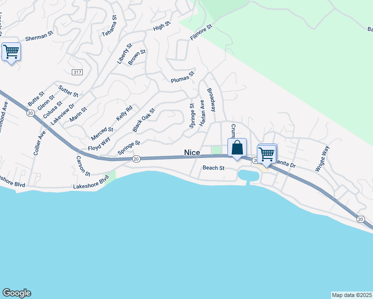 map of restaurants, bars, coffee shops, grocery stores, and more near 3324 California 20 in Nice